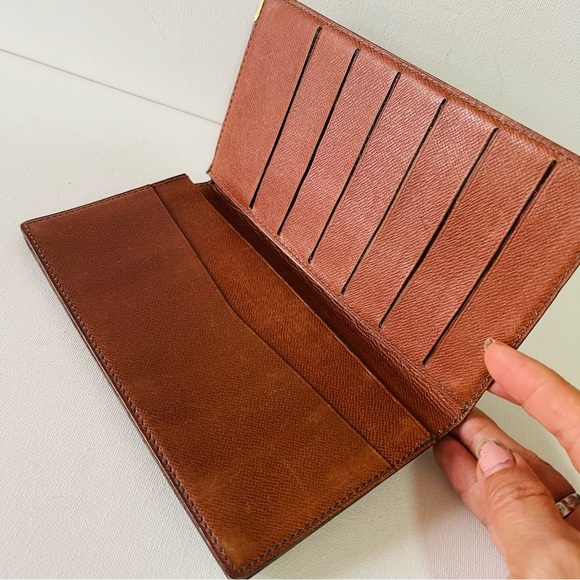 Louis Vuitton Porte Chequier Double Long Wallet Bifold Billfold Pvc Monogram - Picture 10 of 11